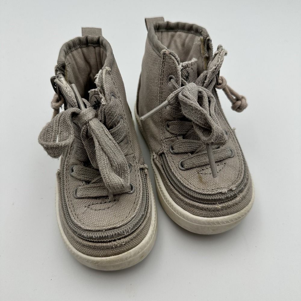 BILLY Footwear Classic Lace Adaptive Sneakers Grayish Tan Toddler Shoes Size 5